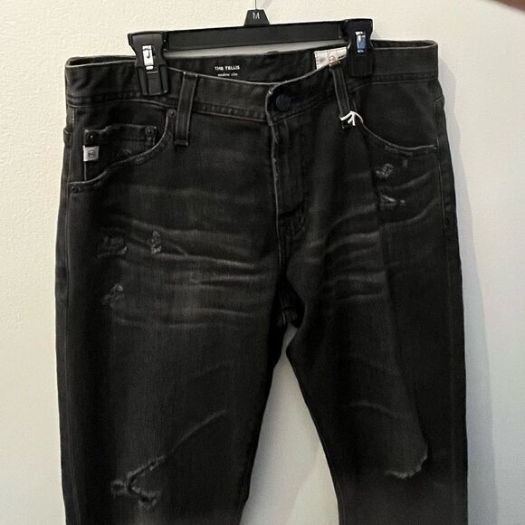 AG Jeans The Tellis Modern Slim Vapor Wash Distressed Black, size 30, NWT - Picture 3 of 8